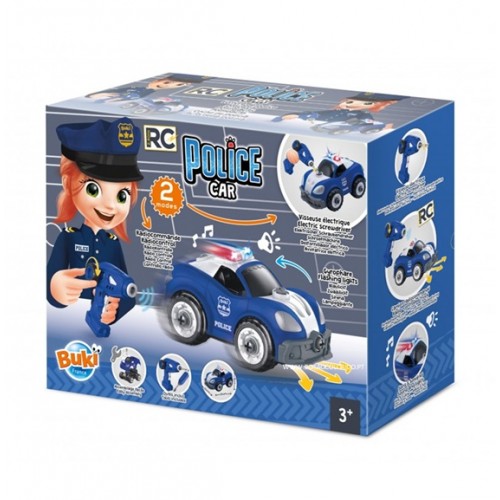 CARRO DA POLÍCIA DE CONSTRUÇÃO TELECOMANDADO COM SOM