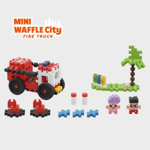 MINI WAFFLE CITY- FIRE TRUCK 80PÇS