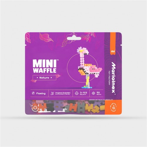 MINI WAFFLE NATURE - FLAMINGO 50PÇS