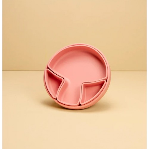 PRATO DE SILICONE 2 EM 1 COGUMELO - ROSA