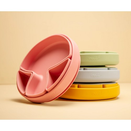 PRATO DE SILICONE 2 EM 1 COGUMELO - ROSA