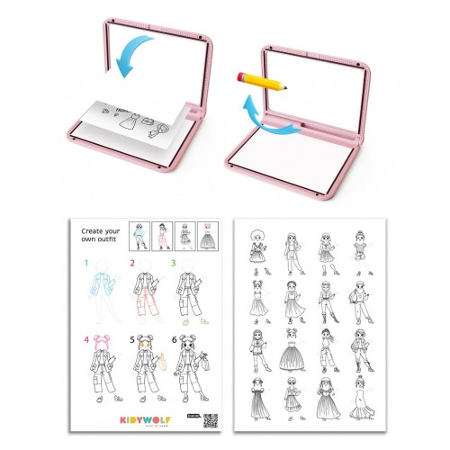 KIDYDRAW PRO- PRANCHA DE LUZ 2 EM 1 - ROSA