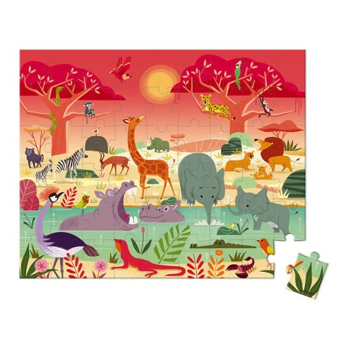 PUZZLE + POSTER - ANIMAIS DA SELVA
