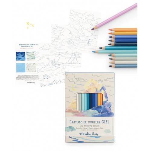 CÉU (CORES CELESTES) - CAIXA DE 12 LÁPIS + 3 CARTÕES