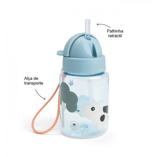 GARRAFA 280ML TINY FARM - AZUL