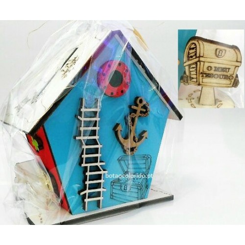 Mealheiro - Pirata azul/vermelho