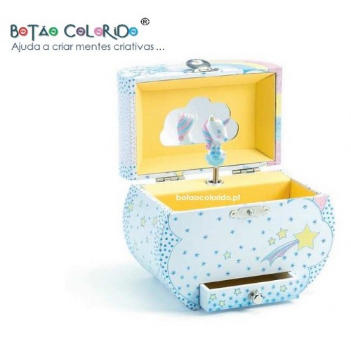 Caixa de música e guarda-jóias Unicórnio